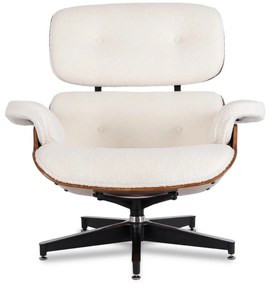 Prémium Forgó Fetel Lábtartóval Fehér Bouclé Szövettel. PALERMO