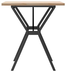 tömör fenyőfa és öntöttvas étkezőasztal Y-vázzal 70x70x75,5 cm