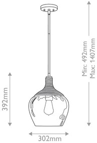 Quoizel QZ-ROYER-1P-MBK - Csillár rúdon ROYER 1xE27/60W/230V átm. 30,2 cm