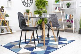 AKCIÓ Sötétszürke bársonyszék ASTI fekete lábakkal II. osztály