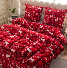 Mikroplüss ágyneműhuzat VELVET CHRISTMAS piros Ágyneműhuzat mérete: 70 x 90 cm | 140 x 200 cm