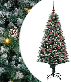 Mű karácsonyfa 150 LED-del Zöld 150 cm PVC és Acél és Műanyag