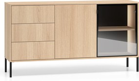 Harmona komód 160 cm fiókokkal és világítással - lindberg tölgy