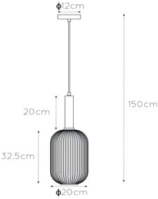 Lucide 45386/20/33 - Csillár zsinóron MALOTO 1xE27/40W/230V á. 20 cm zöld