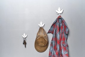 Levél #1 Fehér Kulcstartó, ruhatartó