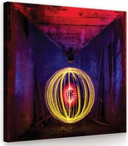 Vászonkép 80x80 Hosszú expozíció fény alagút misztika absztrakt piros