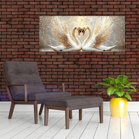 Kép - Arany hattyúk (120x50 cm)