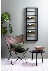 Fekete fali fém bortartó polcos állvány 42x120x6 cm Macaben – Light &amp; Living