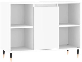 magasfényű fehér szerelt fa fürdőszobaszekrény 80 x 33 x 60 cm