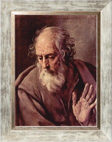 Szent Jeromos Vallásos Vászonkép Fehér Díszített Keretben 30X40