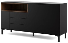 Fekete komód 176x90x49 cm Roomers – Tvilum