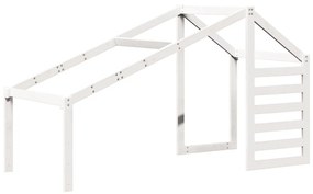 fehér tömör fenyőfa galériaágy létrával és tetővel 80 x 200 cm
