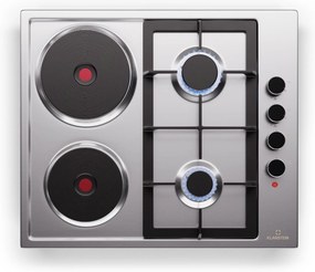 Klarstein MultiChef 4 Hot Plate, villany és gáz főzőlap, 4 főzőzóna, 2 égő, 2 villany főzőlap