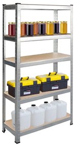 4 polcos Raktári állvány, salgópolc, 150 x 75 x 30 cm, 135 Kg/polc teherbírással