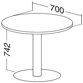 ProOffice tárgyalóasztal, átmérő 70 cm, bükkfa