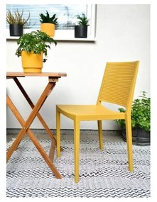Sárga műanyag kerti szék Grid – Rojaplast