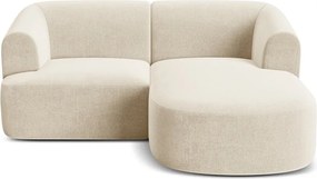 Bézs bársony sarokkanapé (jobb oldali-heverő résszel) Campi – Cosmopolitan Design