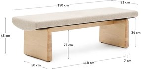 Bézs-natúr színű zsenília pad Topaz – Kave Home