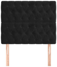 2 db fekete bársony fejtámla 90x7x78/88 cm