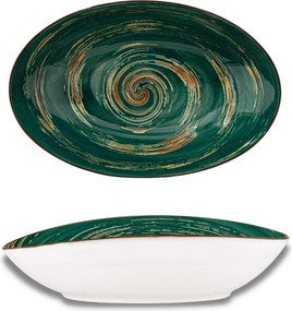 Salátatál Saláta tálaló Ovális porcelán zöld Wilmax 30*19,5*7 cm