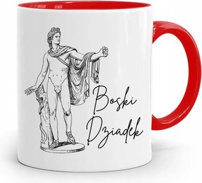 Piros Bögre Ajándék Nagypapának Isteni Nagypapa fényképes nyomtatással