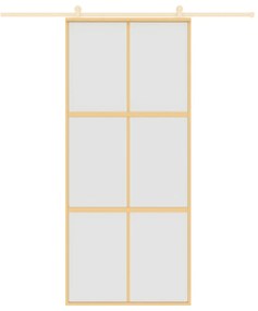 aranyszínű ESG tejüveg és alumínium tolóajtó 90 x 205 cm