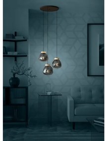 Eglo 390319 - Csillár zsinóron MAGACELA 3xE27/40W/230V füstös