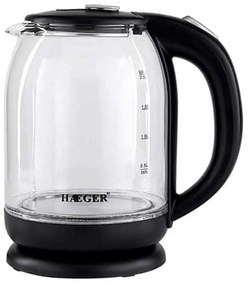HAEGER PRÉMIUM 2 LITERES ÜVEG VÍZFORRALÓ 2000W - LEDES - RENDKÍVÜL GYORS!