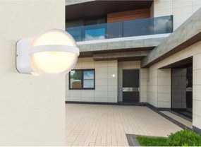 Globo 34157W Kültéri lámpa alumínium fehér matt, fém fehér matt, műanyag átlátszó, műanyag fehér, IP54, fényhatás 2 lencsével 2 irányban, SzxM: 105x110mm, Mélység: 130mm, tartozék: LED 12W 230V, 1511lm forrás, 1320lm kimenet, 3000K