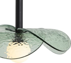 Design függőlámpa fekete zöld üveggel - Kemner