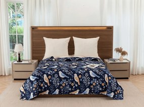 Ágytakaró DENIM BIRDS, kék Méret: 220 x 240 cm
