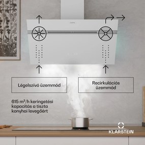 Klarstein Alina elszívó páraelszívó, 80 cm, 600 m³/h, Csendes, EEK A