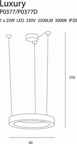 Függeszték Arany LUXURY MAXLIGHT P0377D