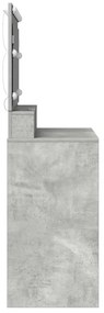 LED-es sminkasztal Beton Szürke 100x41x135 cm