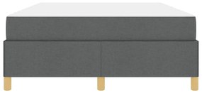 Boxrugós ágy matracmal Sötétszürke és Fehér 160 x 200 cm szövet
