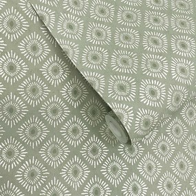 Holden Decor Journey to the East Sunstone zöld geometrikus vlies tapéta – 91870