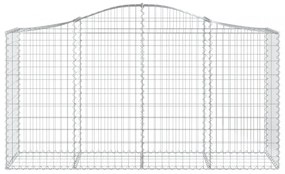 4 db íves horganyzott vas gabion kosár 200 x 50 x 100/120 cm