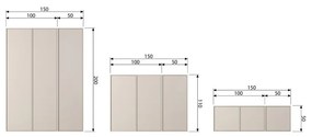 Krémszínű borovi fenyő moduláris szekrény 100x200 cm Daily – vtwonen