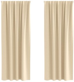Függönyök függönyökkel 2 pcs Krém 260x140cm Poliészter