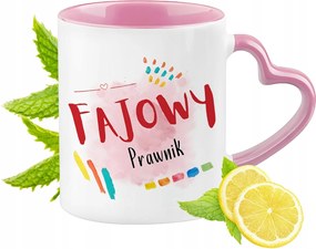 Ügyvédi bögre Rózsaszín, szív alakú füllel Kávé ajándék