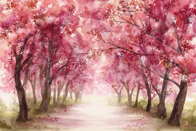 Fotótapéta Flizelina Tájkép Természet Park Fák Sikátor Virágok 416x254 ragasztó