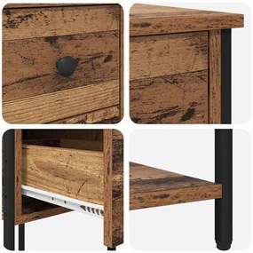 Éjjeliszekrény fiókkal 2 pcs Régi fa 32 x 42 x 70 cm Faanyag