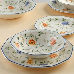 Ceramike Elegáns Virágos kerámia étkészlet tányérkészlet 19 részes