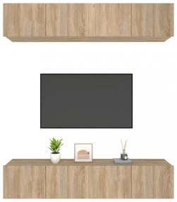 4 db sonoma-tölgy színű szerelt fa TV-szekrény 80 x 30 x 30 cm