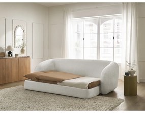 Fehér zsenília kinyitható kanapé 228 cm Neyo – Bobochic Paris