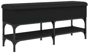 fekete szerelt fa cipőtároló pad 102 x 32 x 45 cm
