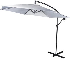 Lifetime Garden Függő Gémes Kitekerhető Napernyő, 3 m, szürke, 180gr/m2