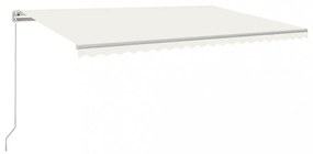 krémszínű kézzel kihúzható LED-es napellenző 500x350 cm