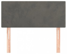 sötétszürke bársony fejtámla 100x5x78/88 cm