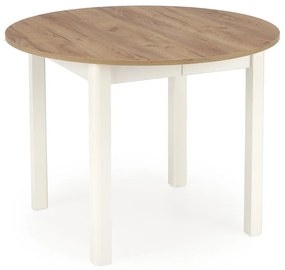 Asztal Houston 961Craft tölgy, Fehér, 76cm, Hosszabbíthatóság, Közepes sűrűségű farostlemez, Természetes fa furnér, Közepes sűrűségű farostlemez